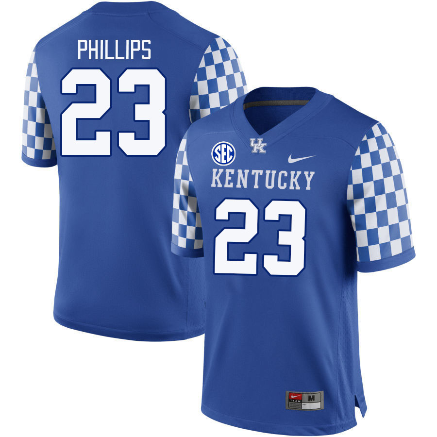 Men #23 Andru Phillips Kentucky Wildcats 2023 College Football Jerseys Stitched-Royal